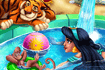 Jeu Jasmine à la piscine