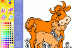 Jeu Coloriage Vache et Veau