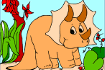 Jeu Coloriage Dinosaure Tricératops