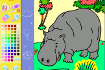 Jeu Coloriage Hippopotame dans la Savane