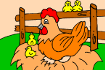 Jeu Coloriage Poule & Poussins