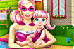 Jeu Barbie Super Héros joue avec bébé