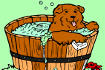 Jeu Coloriage Chien dans son bain
