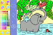 Jeu Coloriage Éléphant et Oiseau