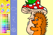 Jeu Coloriage Hérisson et Champignon