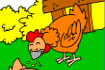 Jeu Coloriage Poules qui picorent