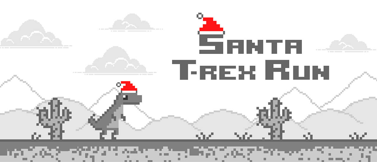 Jeu Course du T-Rex Père Noël