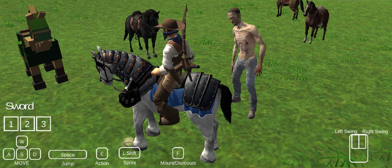 Jeu Cavalier vs Zombies : Simulation de Combat à Cheval
