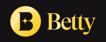 Logo de Betty Casino de couleur dorée sur fond noir