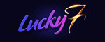 Logo de Lucky7even de couleur violet avec le chiffre 7 de couleur dorée avec le fonc noir