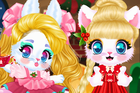 Jeu Chat & Lapin Look de Noël
