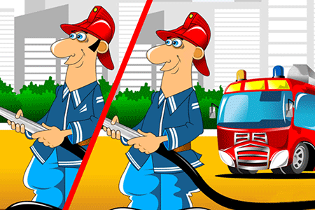 Jeu Différences Camions de Pompier