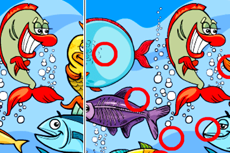 Jeu Différences Poissons