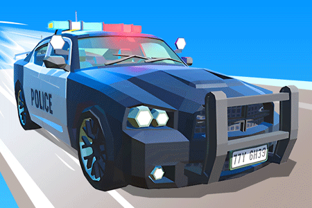 Jeu Police Car Line Driving