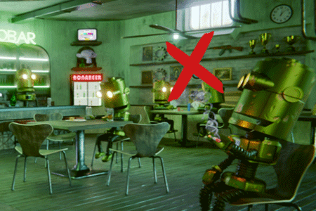 Jeu Différences Bar pour Robots