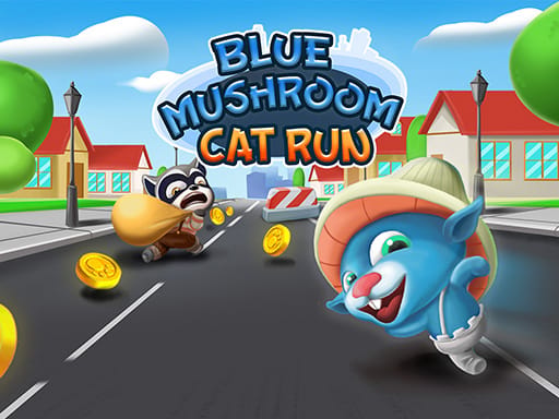 Jeu Course du Chat aux Champignons Bleus