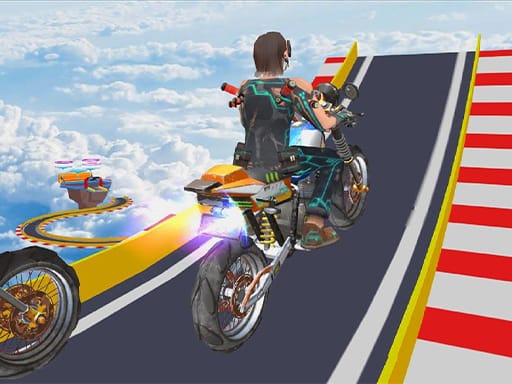 Jeu Méga Rampe Moto Extrême: Défis de Stunts Aériens