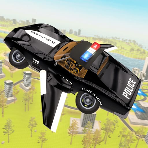 Jeu Police Volante: Simulation de Voiture Volante de Police
