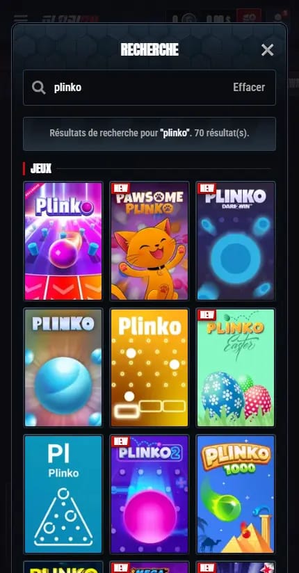 Recherche « plinko » sur Glorion casino :plinko-12.webp
