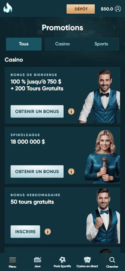 Les bonus dur Legendplay Casino