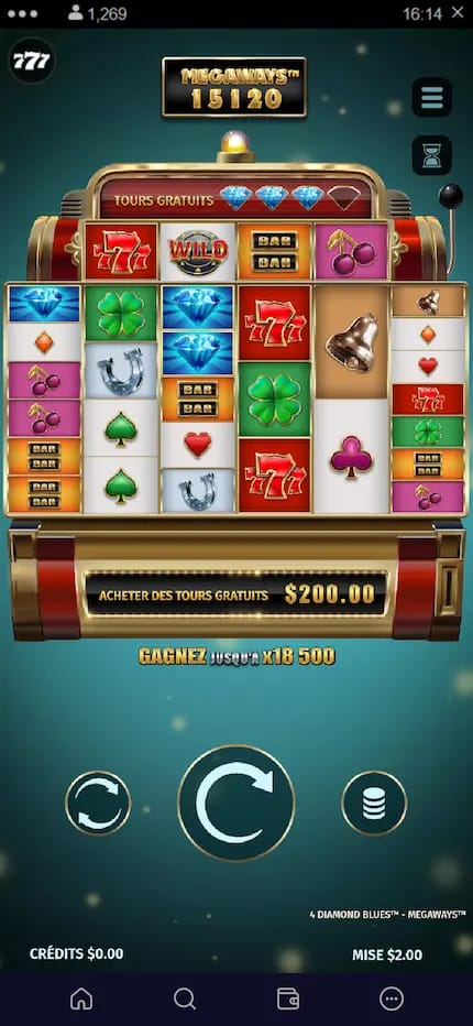 4-diamond-blues-megaways en mode démo