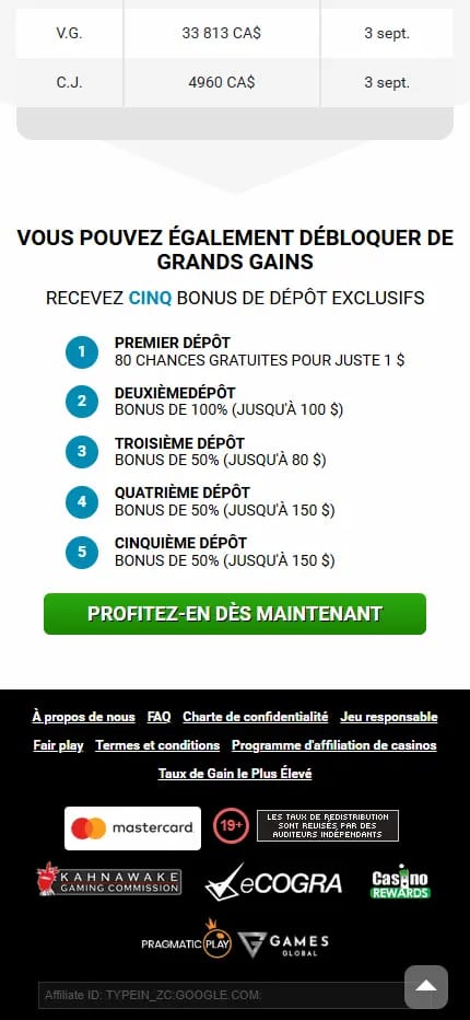 Meilleurs casinos en ligne canada