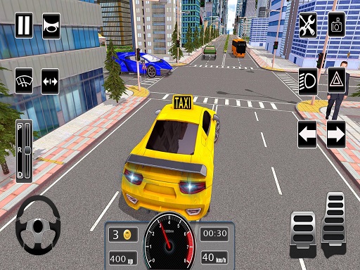 Jeu Simulateur de Taxi Urbain: Défi de Conduite Précise