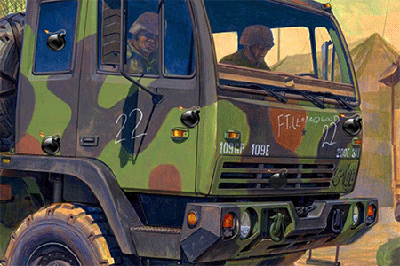 Jeu Objets Cach&eacute;s Camions de l'Arm&eacute;e