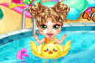 Jeu B&eacute;b&eacute; &agrave; la piscine